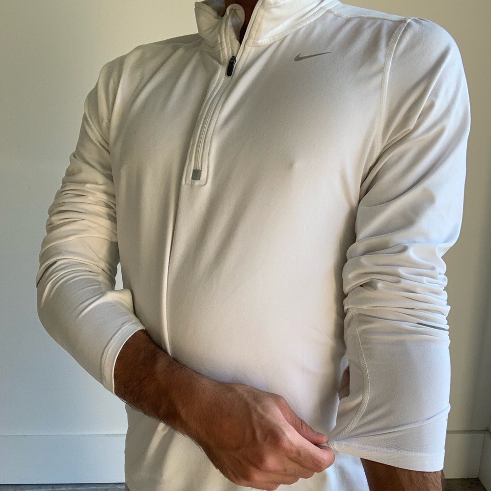 white nike athletic pullover